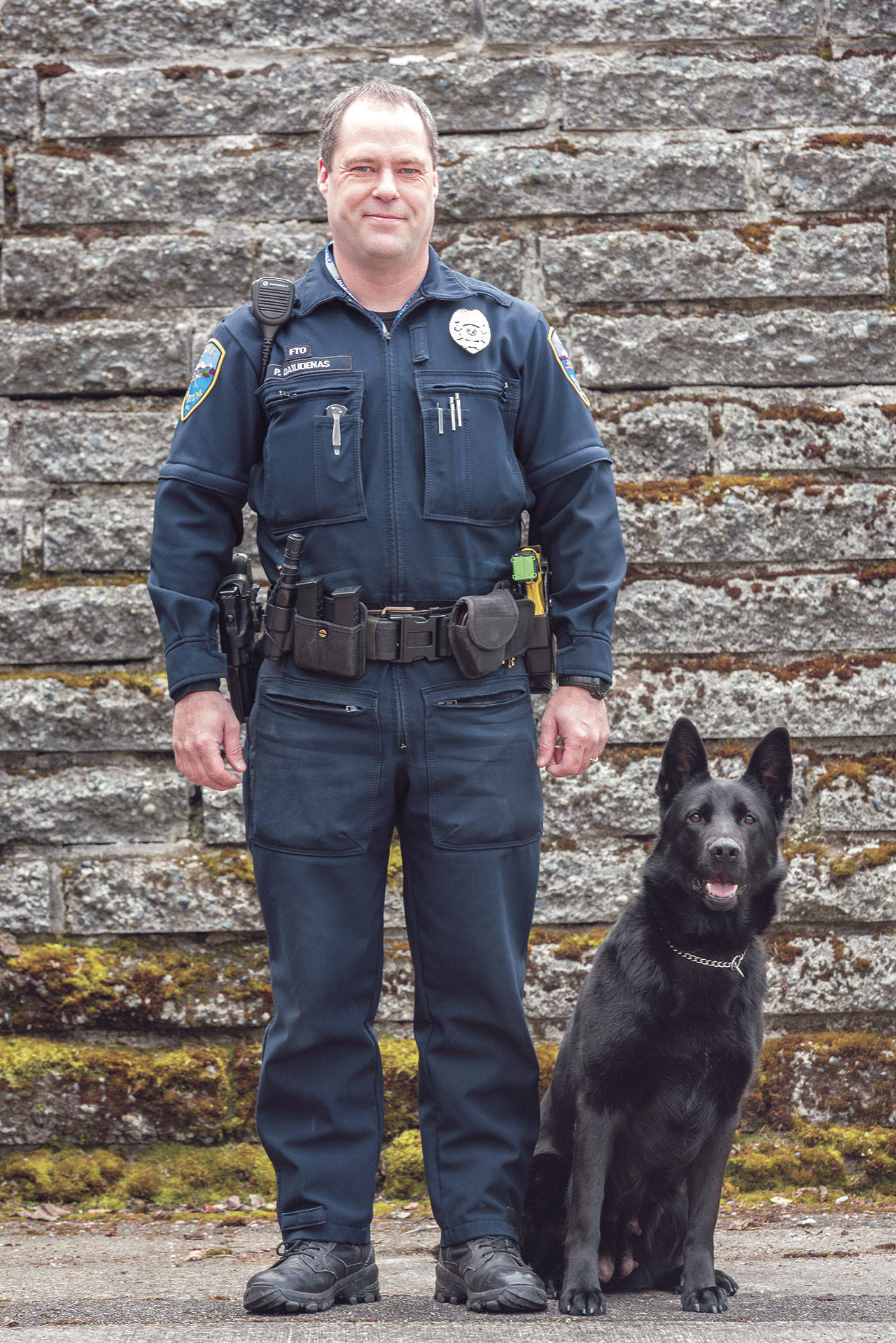 Sequim’s new K-9 team Detective Paul Dailidenas and Mamba are now patrolling the city together after receiving state certification. Photo courtesy City of Sequim