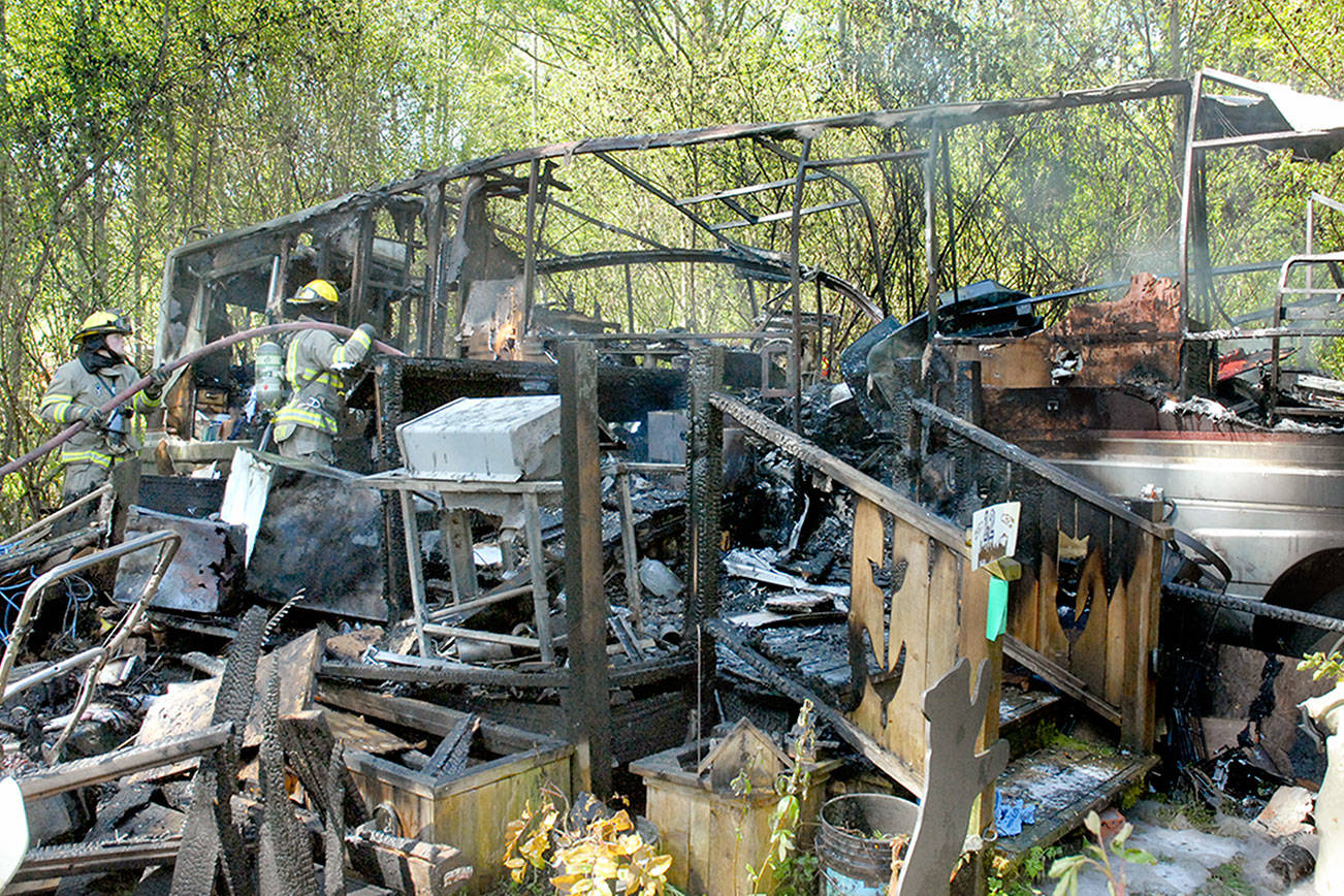 Fire destroys motor home