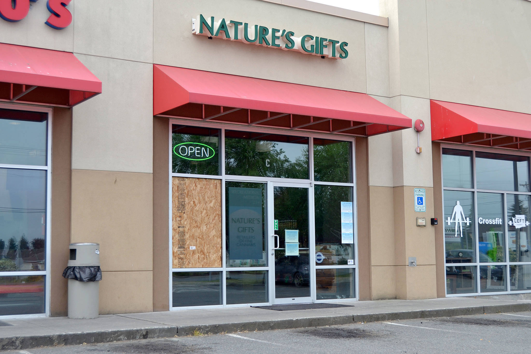 On May 10, three teens allegedly burglarized Nature’s Gifts marijuana dispensary to steal about $20 in rolling papers while causing about $350 in damage. Sequim Gazette photo by Matthew Nash