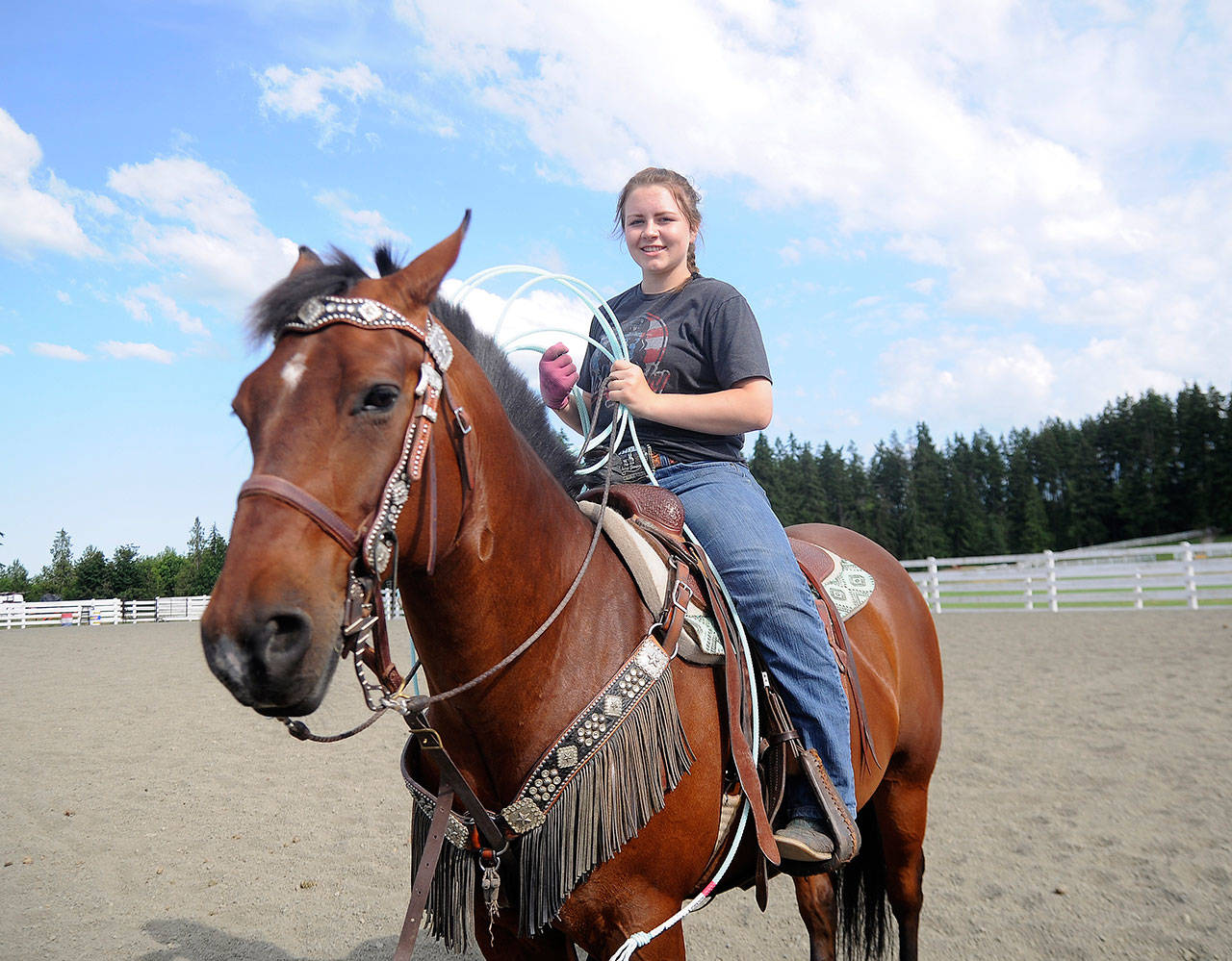 At home on horseback: Amelia Hermann is a state rodeo champ at 14