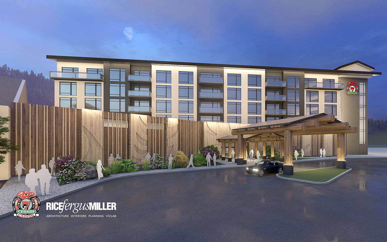The Jamestown S’Klallam Tribe is moving forward with its plans for a hotel next to its casino in Blyn and a summer 2020 opening is expected. (Rice Fergus Miller)