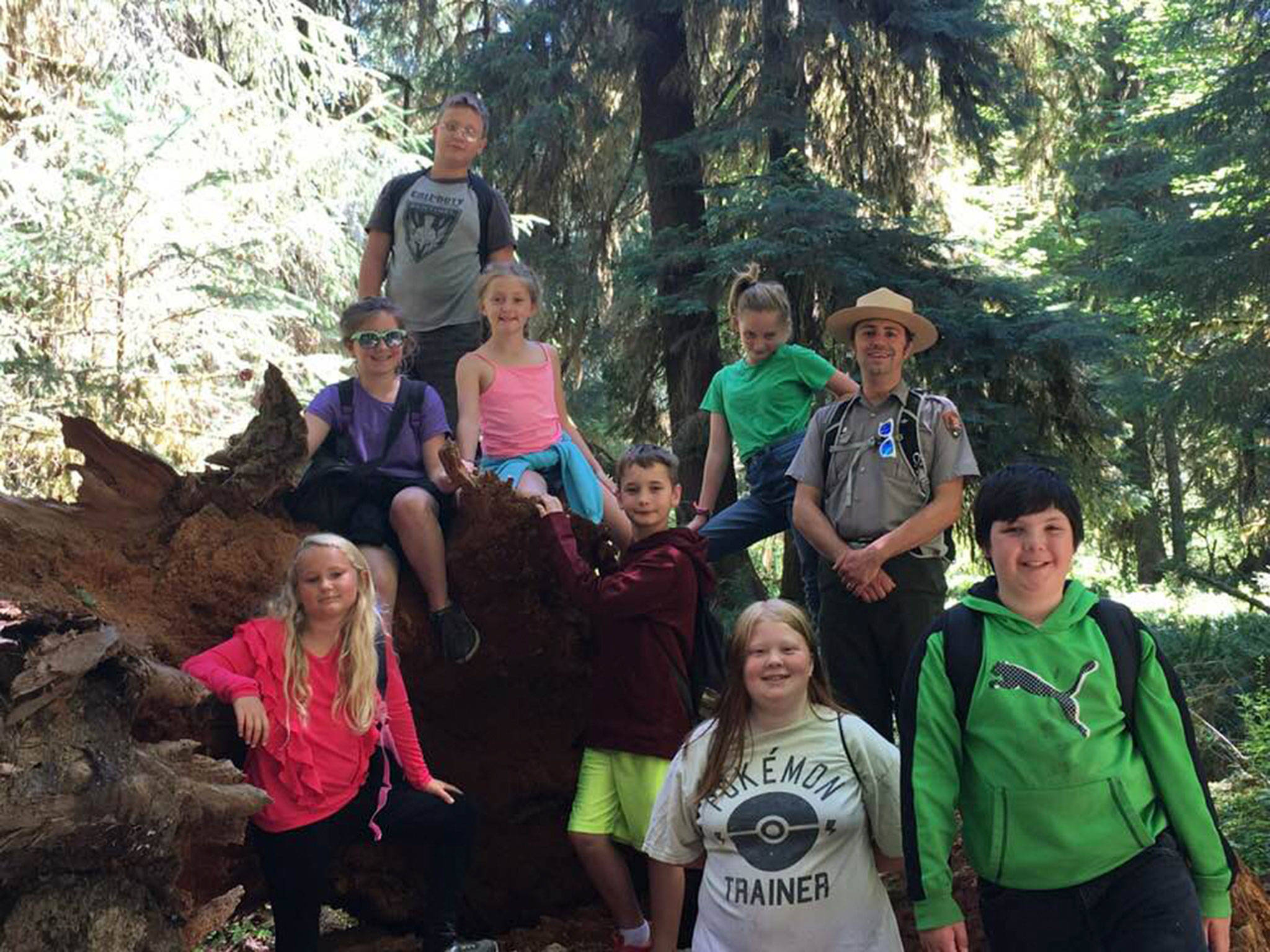 Junior Rangers Turtles made the trek last week to the Hoh Rain Forest.                                  Submitted photo