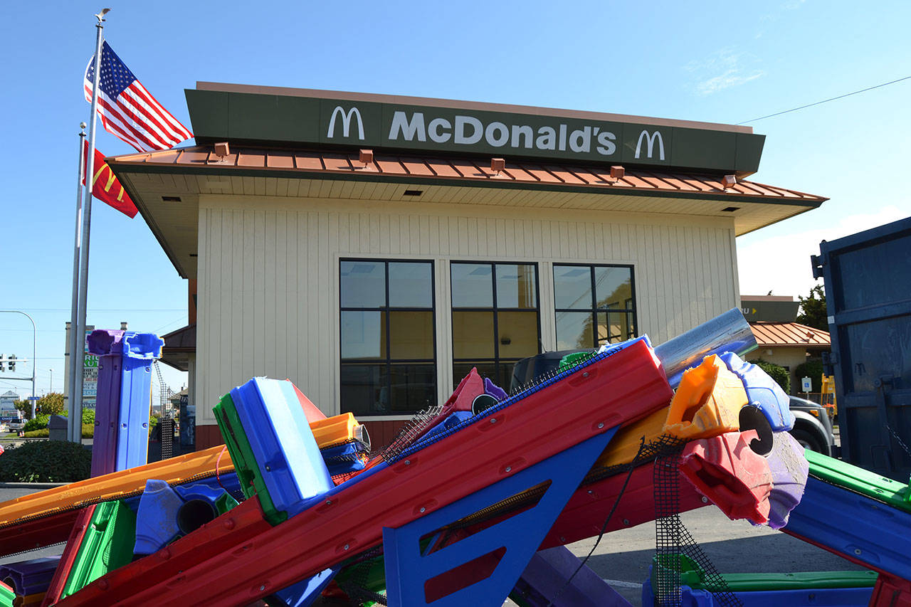 Remodeling began Oct. 1 at the Sequim McDonald’s to replace its PlayPlace and the restaurant’s interior and exterior. Staff anticipate the remodel finishing tentatively in December. Sequim Gazette photo by Matthew Nash