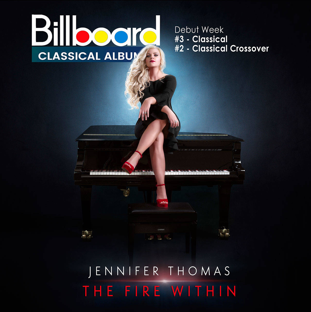 Jennifer Thomas’ newest album “The Fire Within” debuted in its first week on three Billboard charts — No. 3 Classical, No. 2 Classical Crossover, and No. 25 Heatseekers. Photo courtesy of Jennifer Thomas