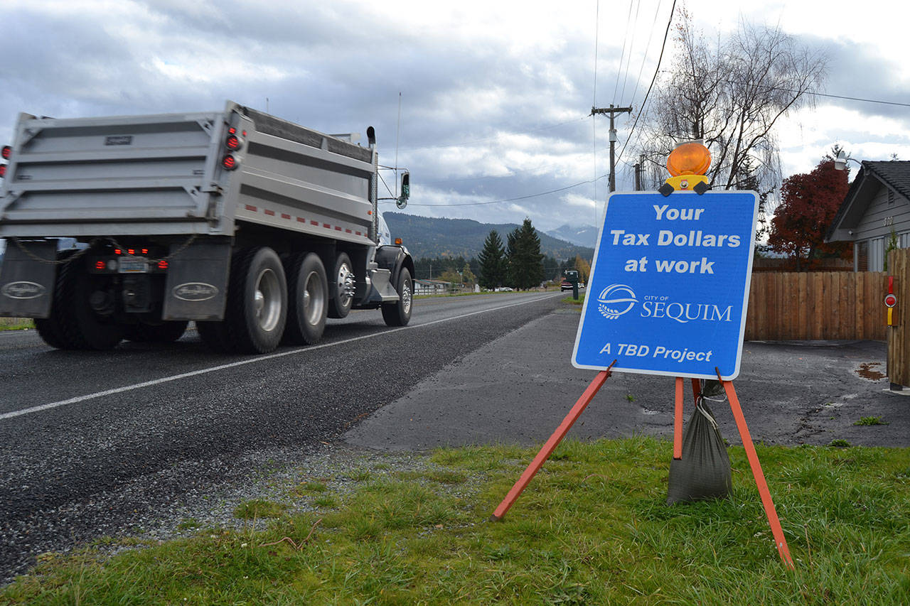 Following overwhelming support from voters, the City of Sequim’s Transportation Benefit District continues through the end of 2029 collecting two-tenths of 1 percent sales tax for various transportation projects, such as chip sealing on River Road. Sequim Gazette photo by Matthew Nash
