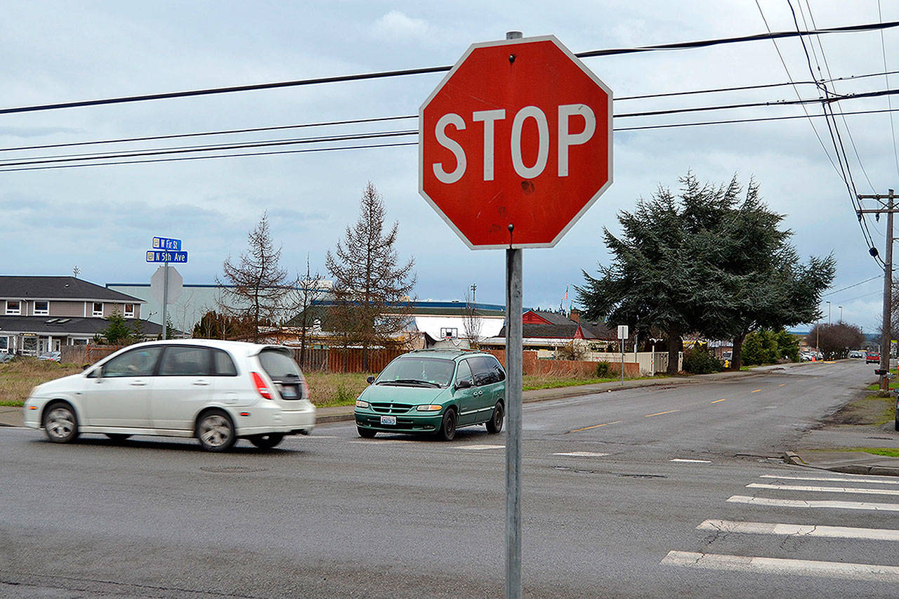 Construction to redo Fir Street won’t begin until spring 2019. Over 18 months, the road will temporarily turn one-way and one lane while adding a traffic light at the intersection of Fir Street and Fifth Avenue. Sequim Gazette photo by Matthew Nash