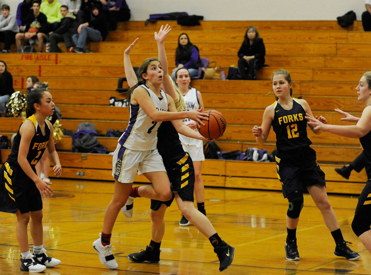 Girls basketball: Wolves stay unbeaten after 56-point win against Forks