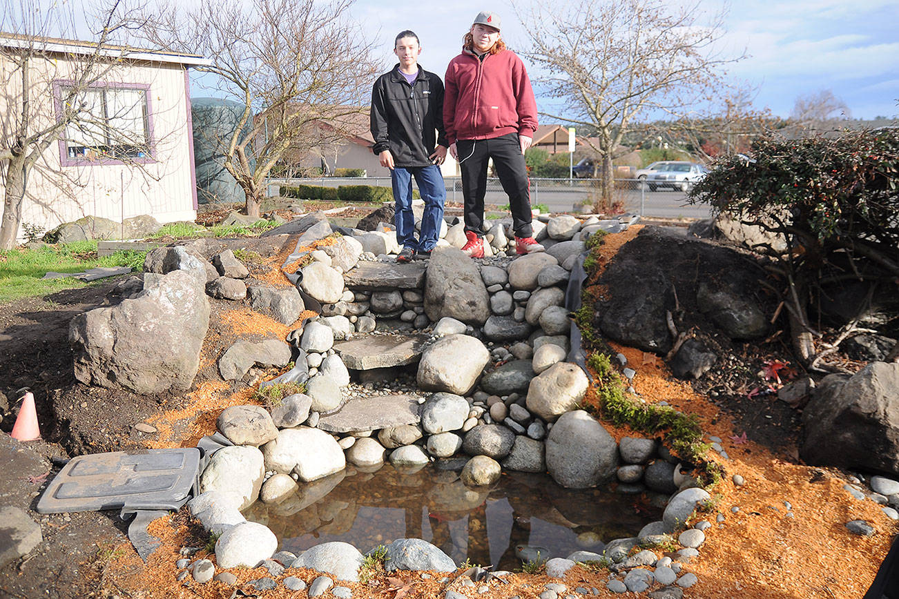 Lessons in landscaping: Ag science students construct pond on SHS campus