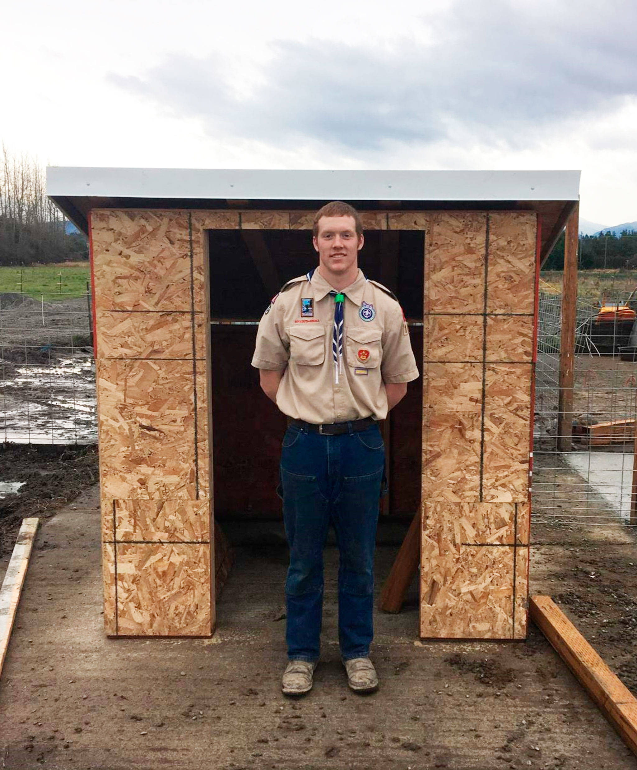 Hunter Davidson of Scout Troop 1498 built new pig pens for local Future Farmers of America students for his Eagle Scout project. Submitted photo