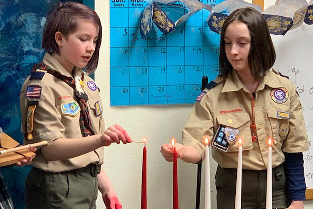 Fifth graders first girls on Olympic Peninsula to earn Cub Scouts’ Arrow of Light