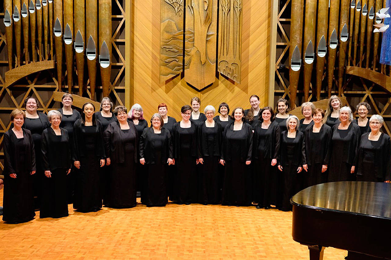 On April 13, the NorthWest Women’s Chorale share two shows of its “Weather, or not …” first in Sequim’s Trinity United Methodist Church, and then at 7 p.m. in Port Angeles’ Holy Trinity Lutheran Church. They’ll be joined by the Con Brio Women’s Choir. Submitted photo