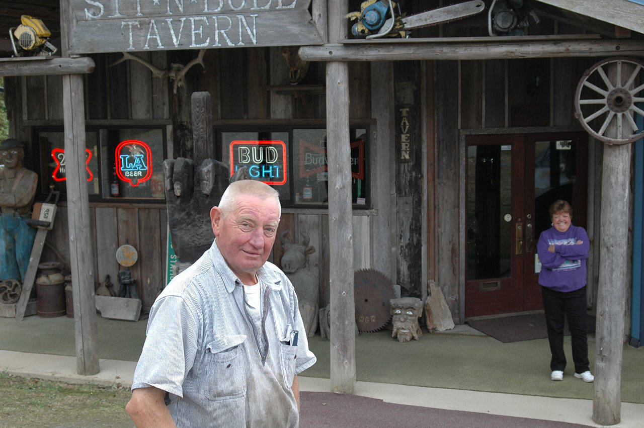 Gary Blevins, pictured here outside his Sit-N-Bull Tavern in Gales Addition in 2010, died on April 13. Sequim Gazette file photo by Mark St.J. Couhig