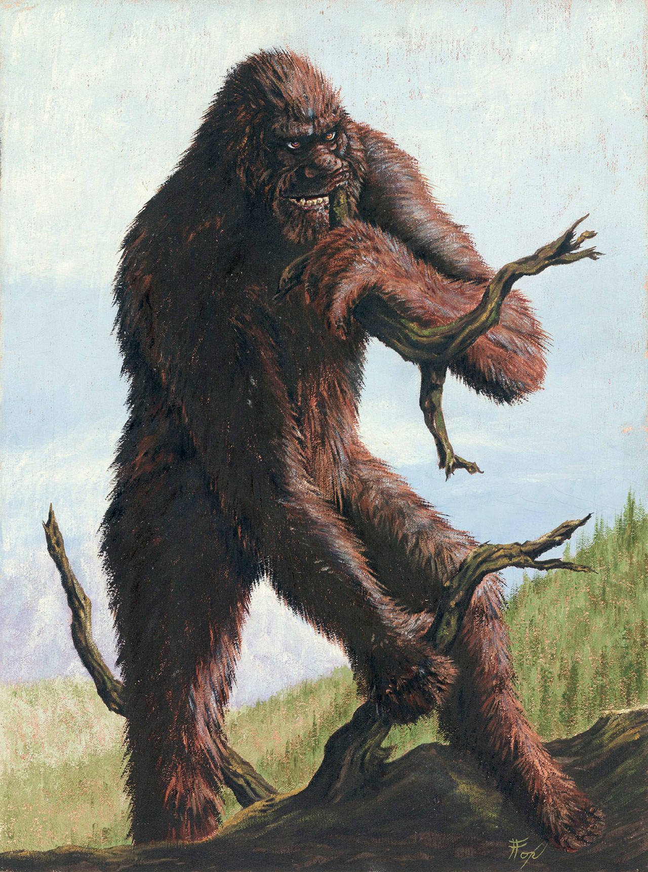 This artist rendering of a Sasquatch gives an idea of what researchers like Ron Morehead encountered in their years of searching for the elusive beasts. Photo courtesy of Ron Morehead