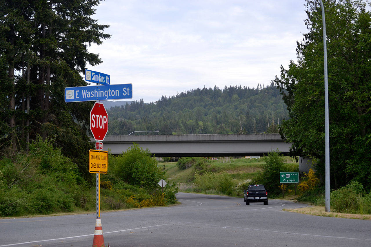 After nearly 20 years without an eastbound lane, the Simdars Road Interchange may receive its first funding at $1.29 million next year to design and receive permits to begin construction on the project in the coming years. Sequim Gazette photo by Matthew Nash