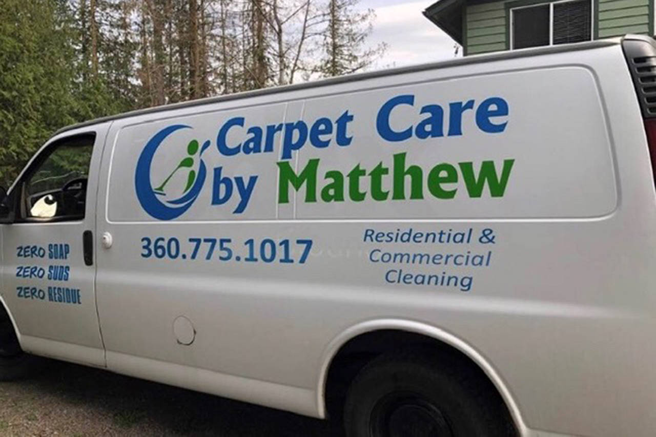 Matthew Wellman has been working on carpets with his Rotovac in and around Sequim since 2018. Photo submitted.