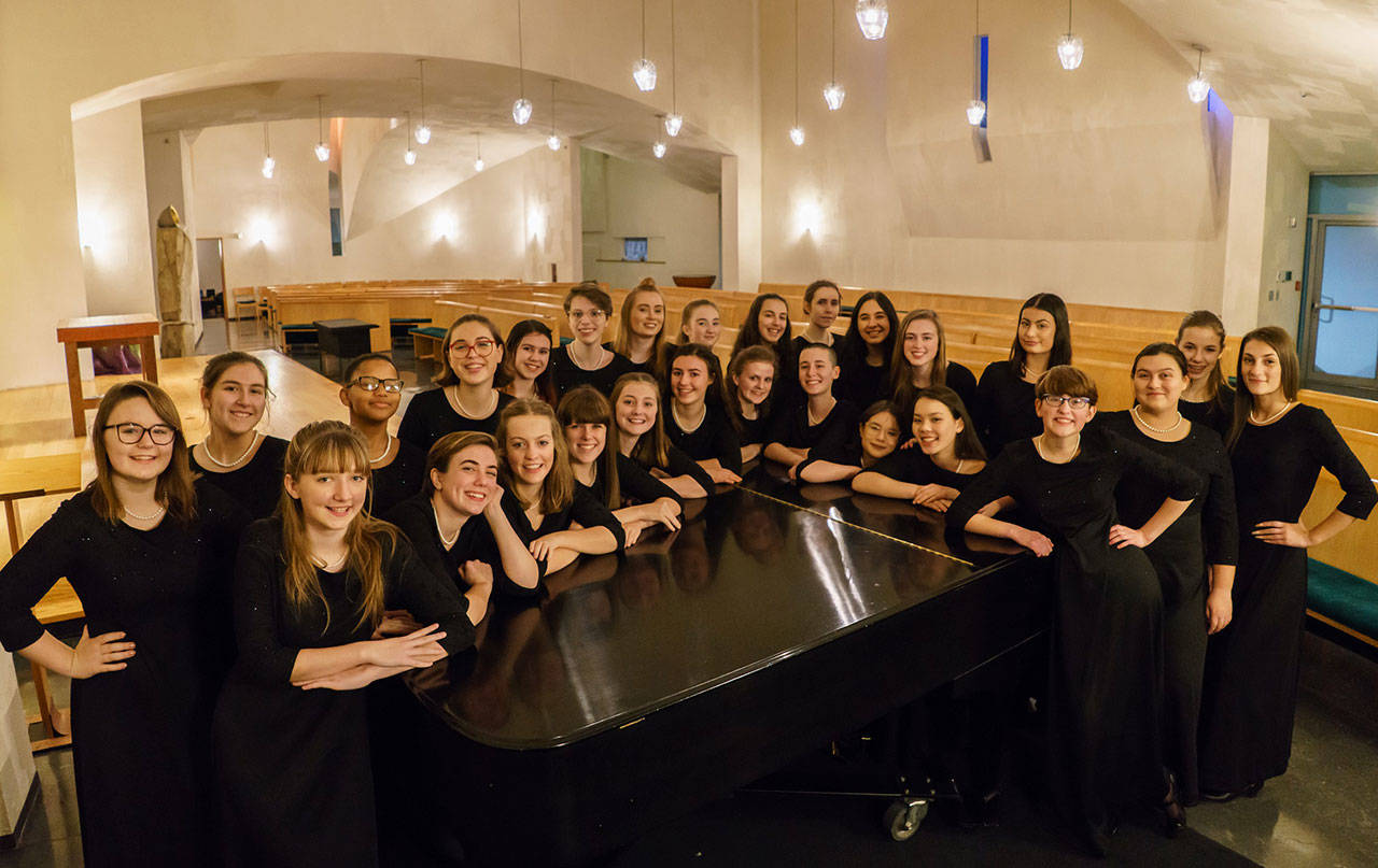 Prime Voci, the Seattle Girls Choir’s top group, comes to Sequim for a concert on June 22 at Trinity United Methodist Church. Photo courtesy of Seattle Girls Choir