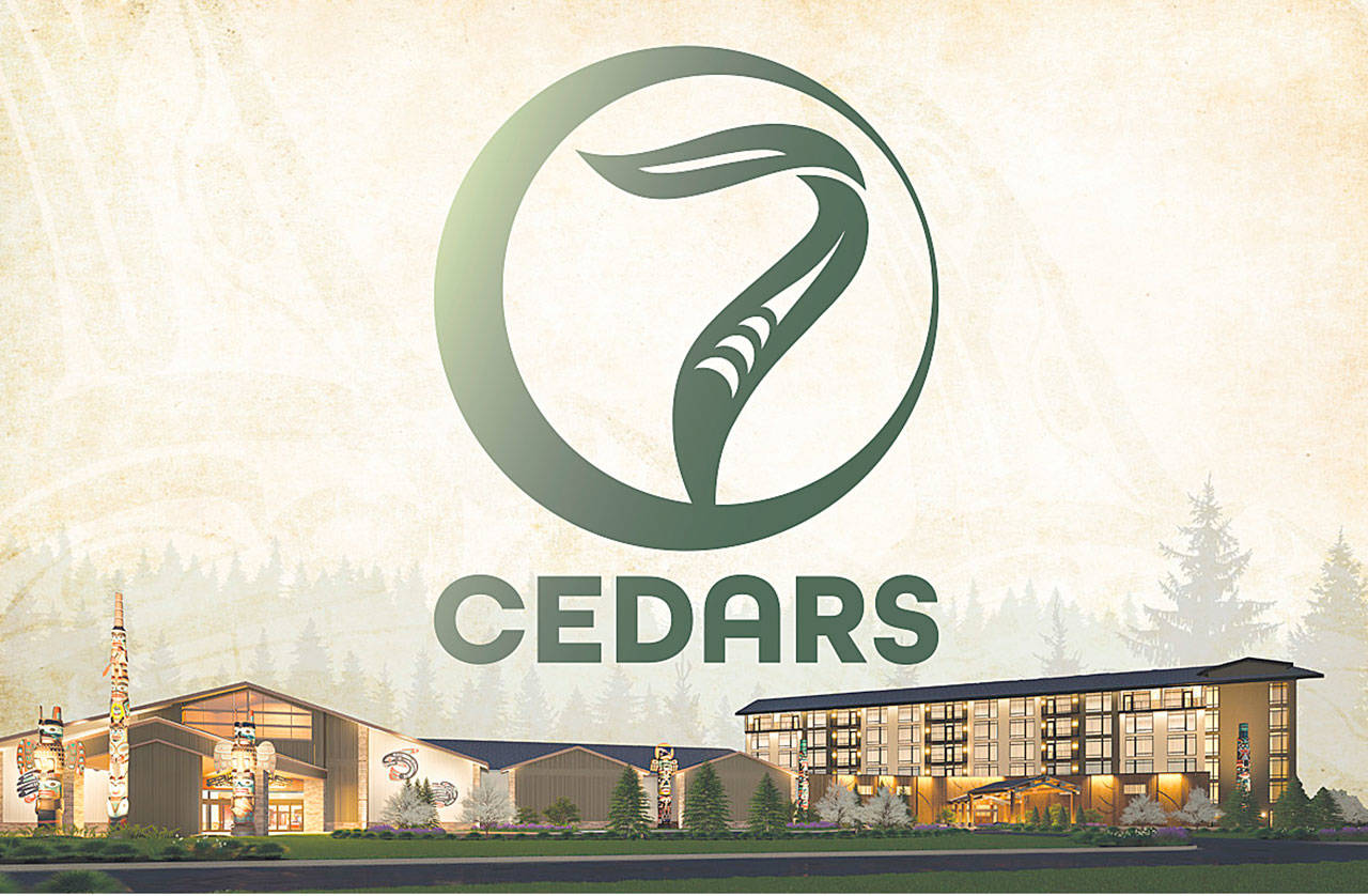7 Cedars Resort Properties officials unveiled a resort-wide “rebrand” — pictured here with an architectural rendering of the under-construction 7 Cedars Hotel in Blyn. Graphic courtesy of 7 Cedars Resort Properties