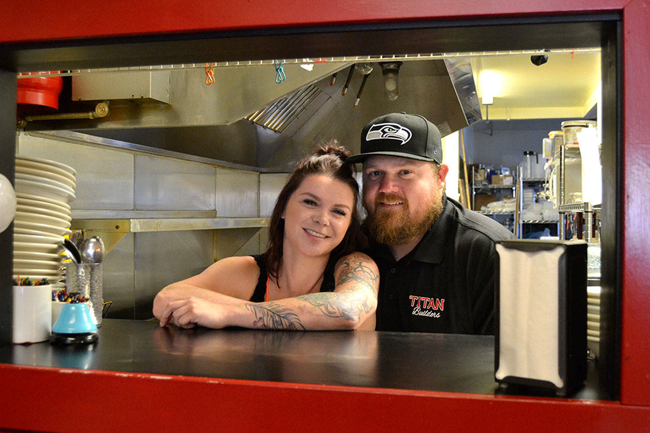 Starting July 1, Tristen Beck and Luke Shifflett become the new owners of the Sunshine Café. The Sequim couple worked there in high school and said if it ever came up for sale they’d like to own it. Sequim Gazette photo by Matthew Nash