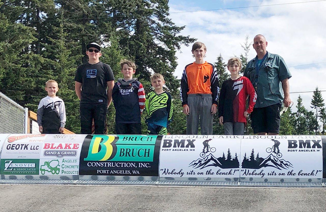 Each year, Lincoln Park BMX hosts a Race For Life, with funds raised going to the Leukemia & Lymphoma Society (www.lls.org). On June 29, a core group of participants (pictured) raised $1,580 and the track contributed $1,350 for a total of $2,930. Pictured are, from left, Thomas Dalgardno, Andy Goldsbary, Cash Coleman, Zebastian Ferrier-Dixon, Mason Beal and Jackson Beal; not pictured are Evan Hernandez and George Williams. Submitted photo