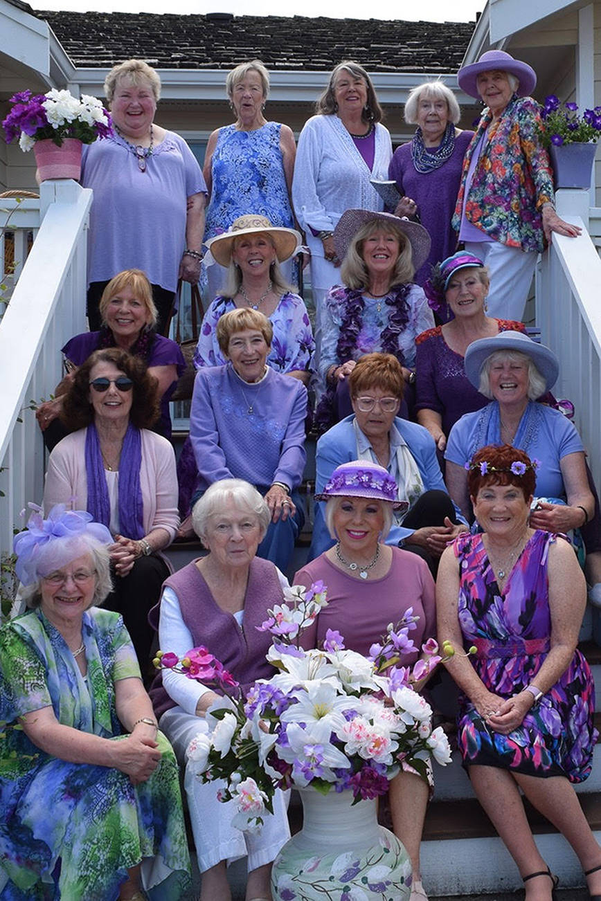 The League of British Women pose together at their most recent High Tea event, where they shot pictures for the Lavender Girls Calendar they’re creating. Photo submitted