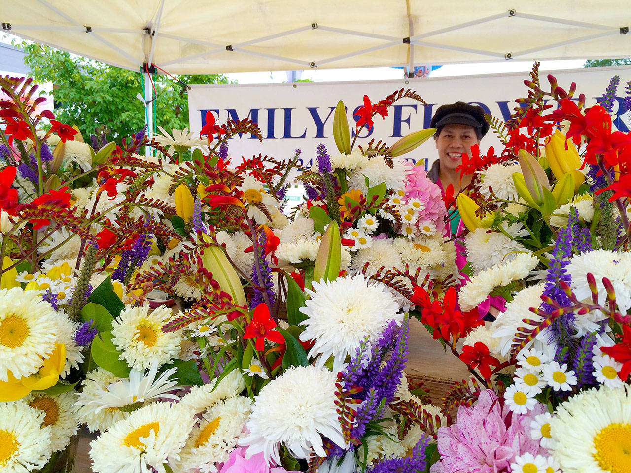 Check out Emily’s Flowers bouquets at the Sequim Farmers Market. Photo courtesy of April Hammerand/Sequim Farmers Market