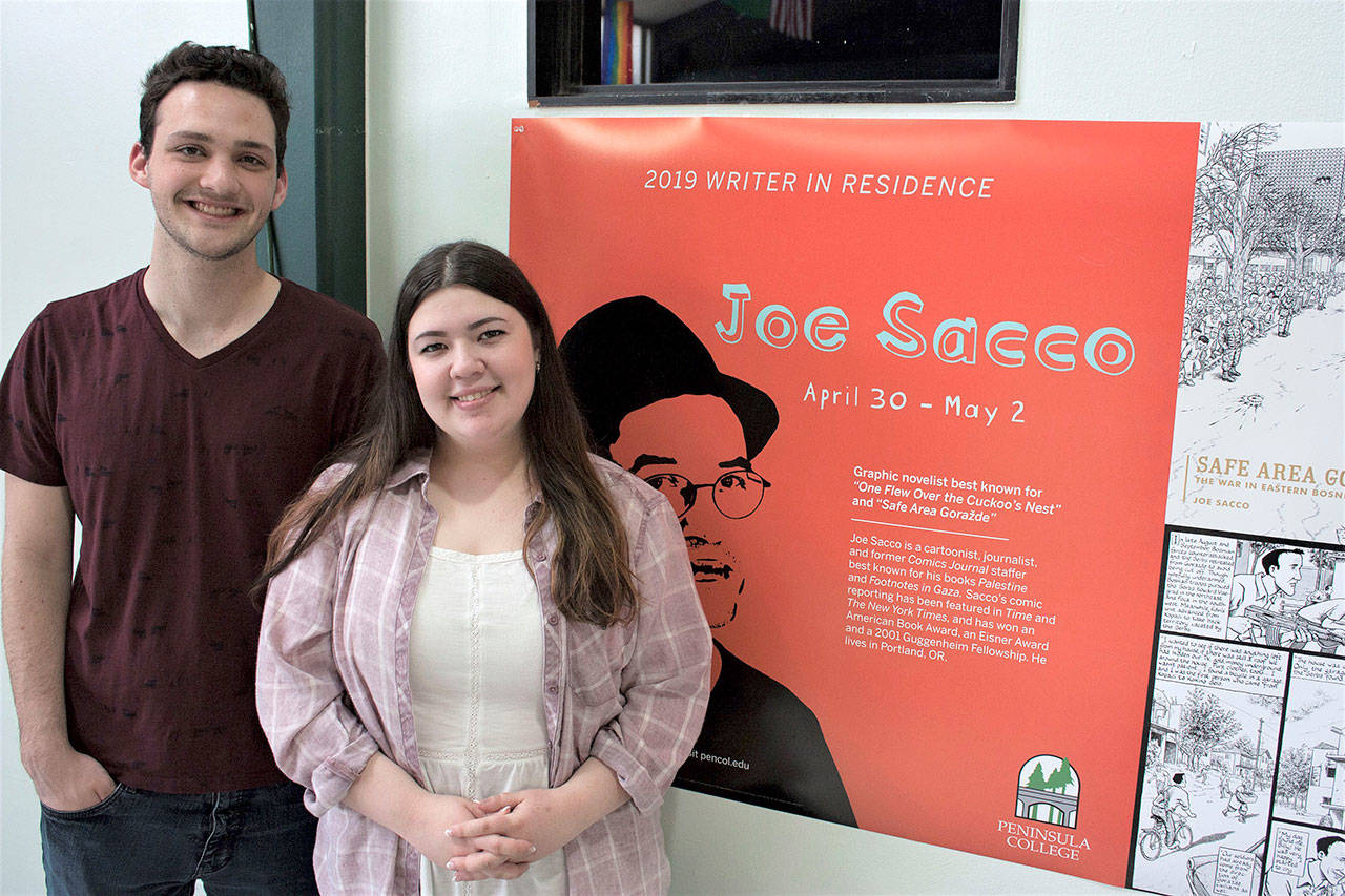 Zach Wakefield and Sarah Baker were among five Peninsula College students earning Mark of Excellence Awards from the Society of Professional Journalists for their writing at The Buccaneer, Peninsula College’s newspaper. Photo courtesy of Peninsula College