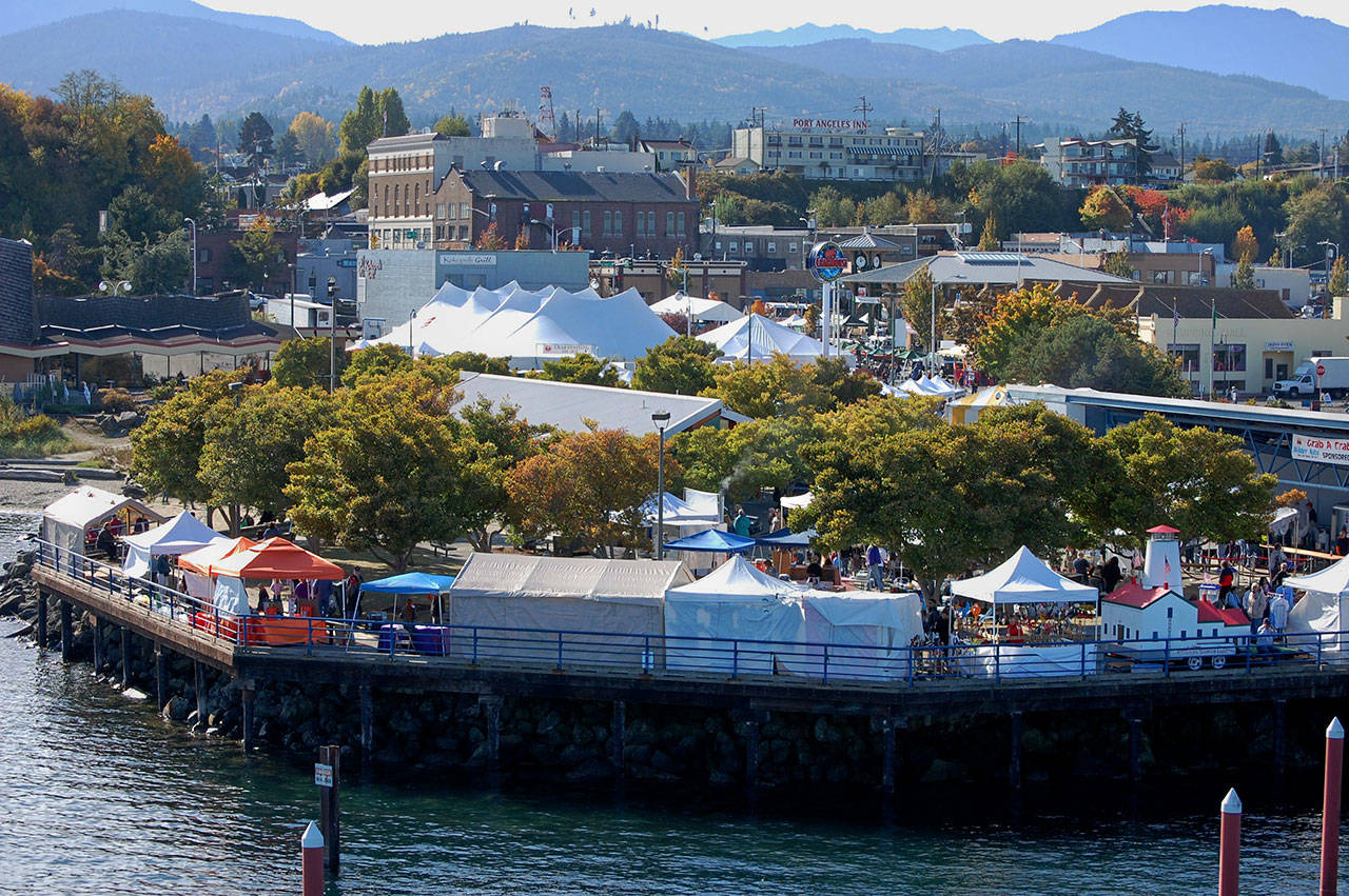 Most of the 2019 Dungeness Crab & Seafood Festival is under cover in downtown Port Angeles. Photo courtesy of Dungeness Crab & Seafood Festival