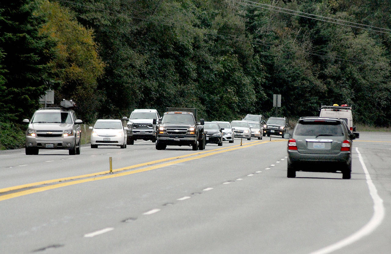 Traffic makes it way on U.S. Highway 101 near Morse Creek east of Port Angeles last week. Photo by Keith Thorpe/Peninsula Daily News