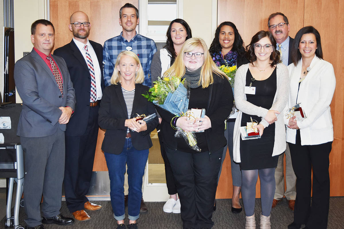 Pictured are (back row, from left) Joshua Jones,Robert Barnes, Megan Reader, Rachel Tuller and Scott Kennedy, with (front row) John Nutter, Kay C. Hobbs, Cortlynn Gimlin, Justine Hanson and Kelly Graham. Photo courtesy of Olympic Medical Center