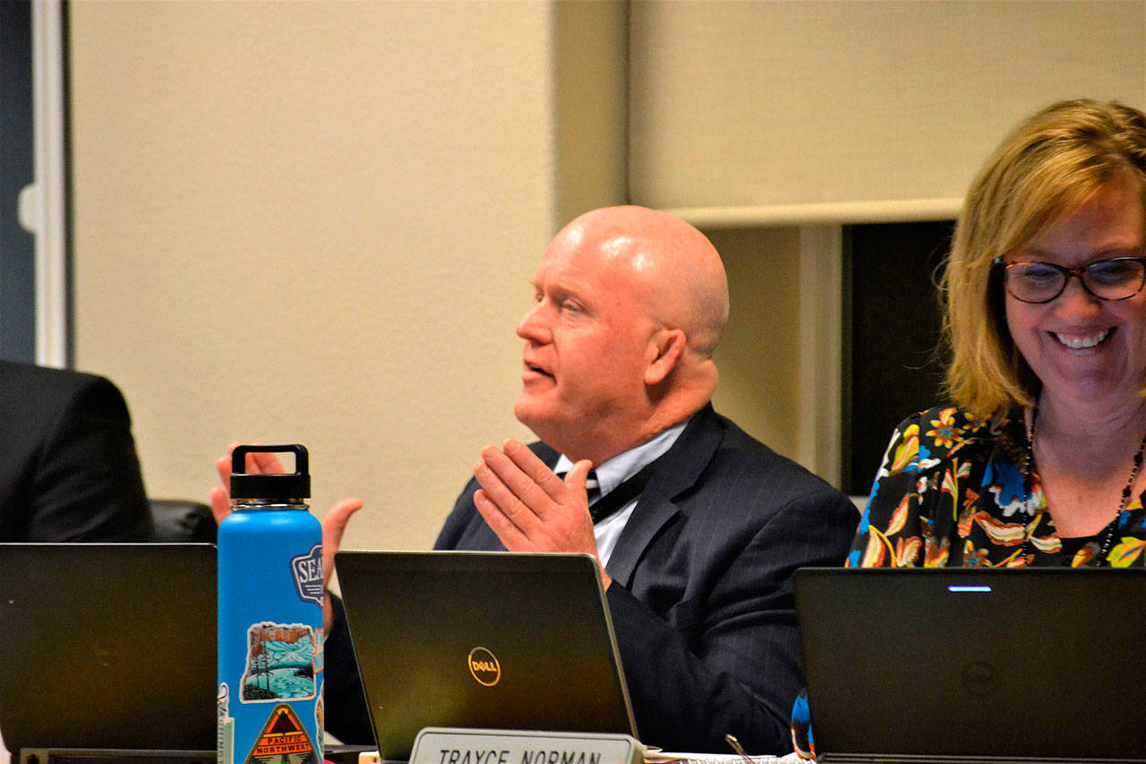 Dr. Rob Clark, interim Sequim School District superintendent, said at the Dec. 2 school board meeting he’s open to a one year extension of his contract through June 2021. Board members plan to send out a survey seeking input on his performance so far. Sequim Gazette photo by Matthew Nash