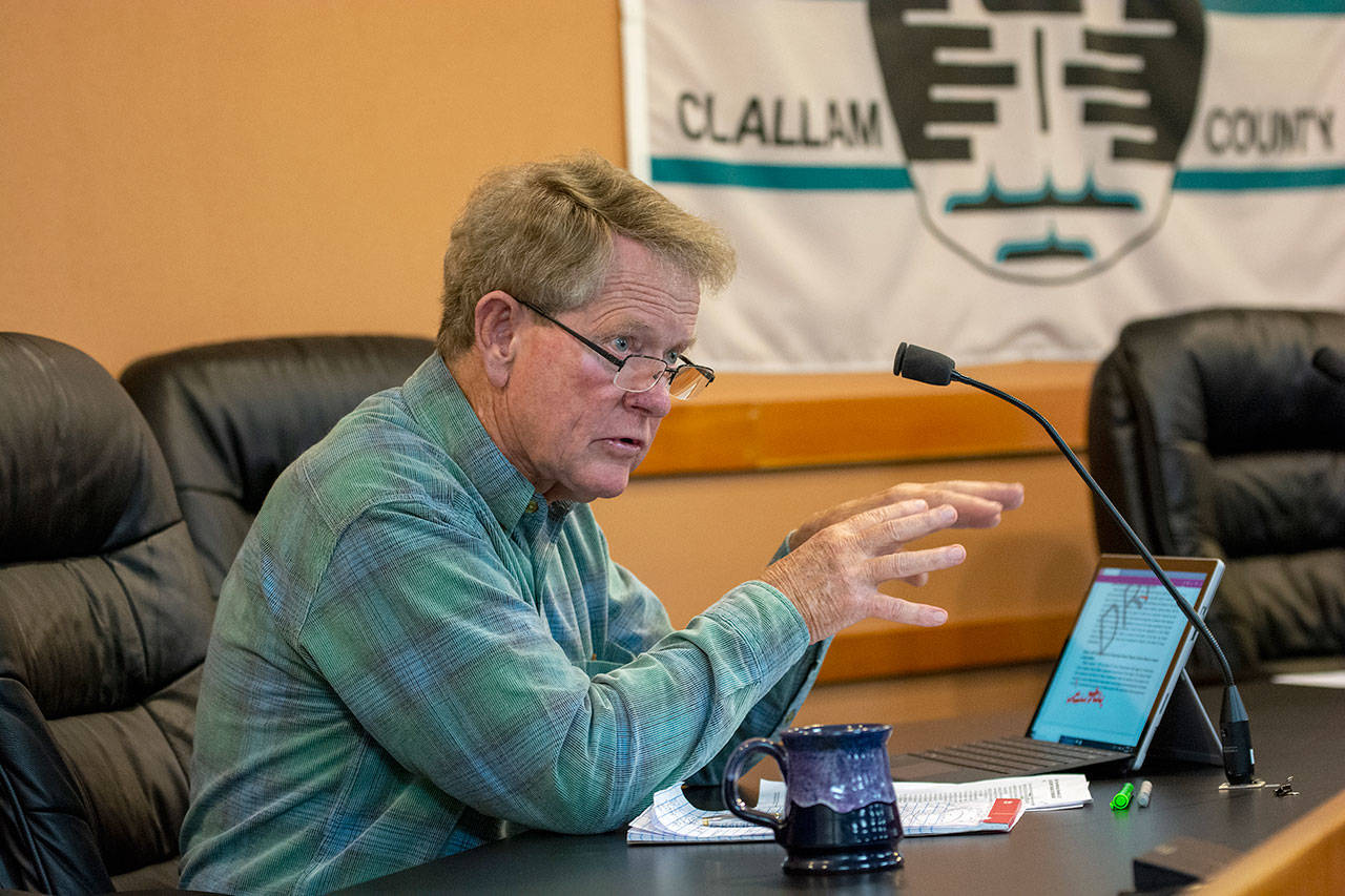 Clallam County Commissioner Randy Johnson, pictured here discussing a property tax that aims to protect farmland, said the county’s 2020 budget will need to address some capital spending in such areas as information technology (IT). File photo by Jesse Major/Olympic Peninsula News Group