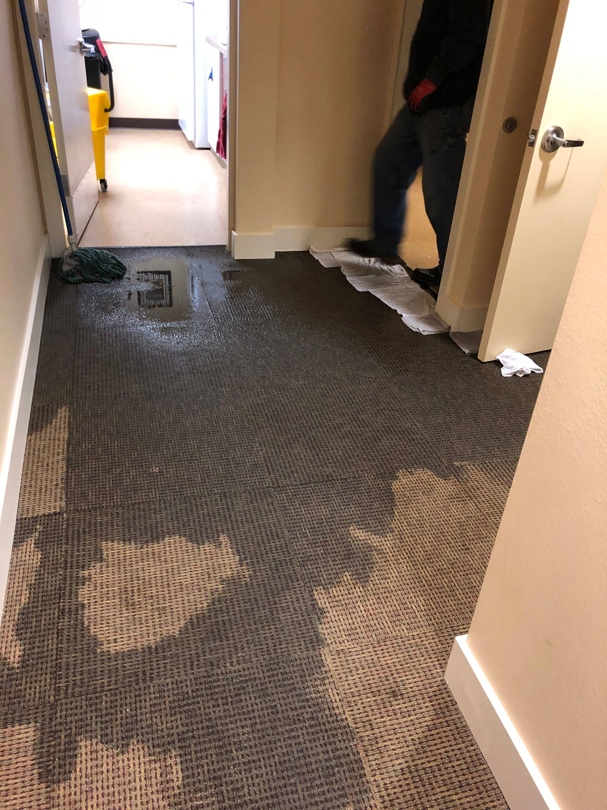 Despite flooding on Dec. 7 to Sequim’s Sound Community Bank, staff said the branch was able to operate its ATM and drive-through. However, the branch closed on Dec. 20 due to power being shut off after water damaged the building’s electrical system. Photo courtesy of Sound Community Bank