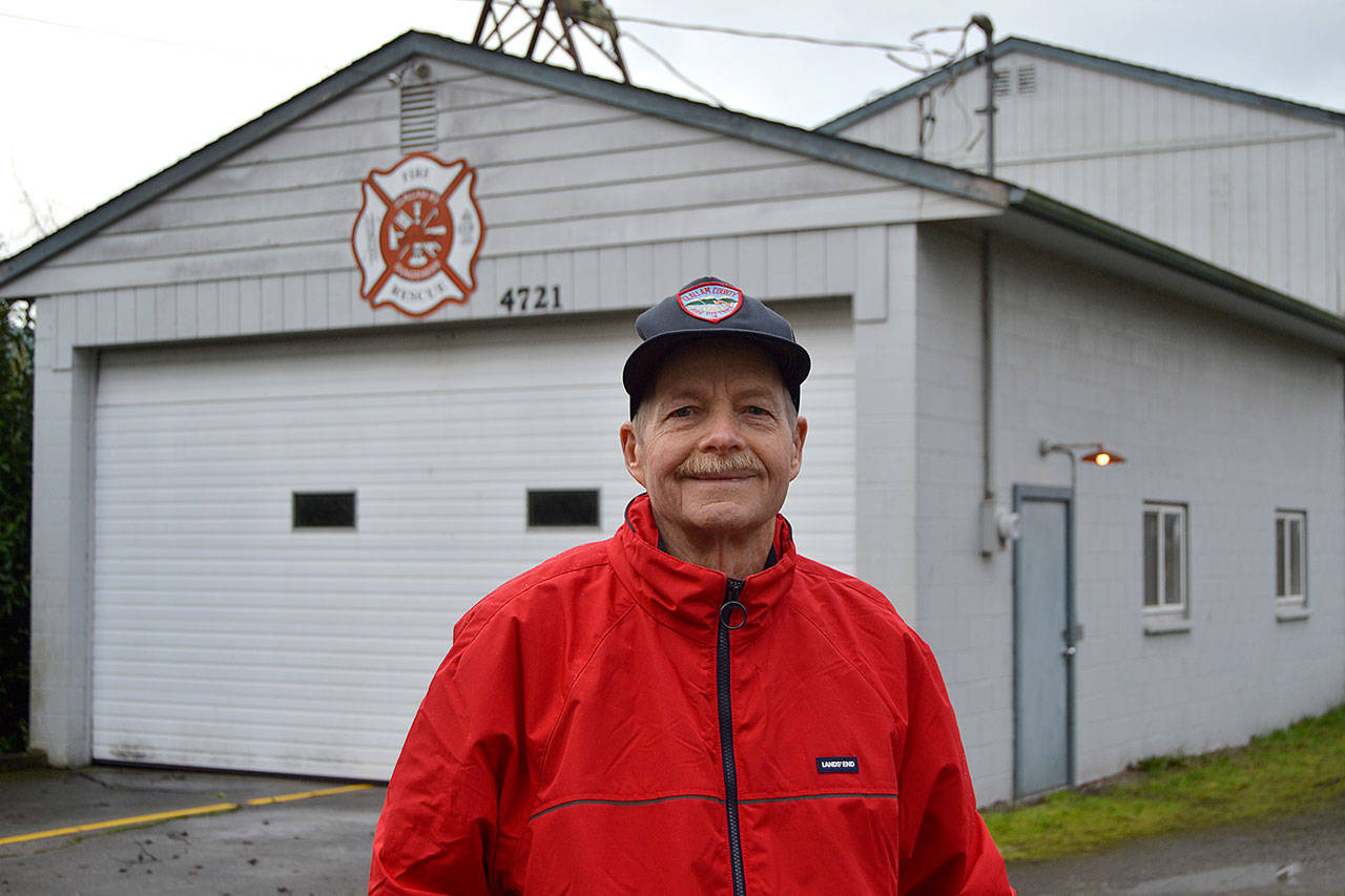 Eric Crecelius volunteered at Clallam County Fire District 3’s volunteer station 31 for 43 years as a firefighter and/or emergency medical technician (EMT). Crecelius said he thought it sounded interesting 43 years ago and continued doing it to help protect his family and neighbors. Sequim Gazette photo by Matthew Nash