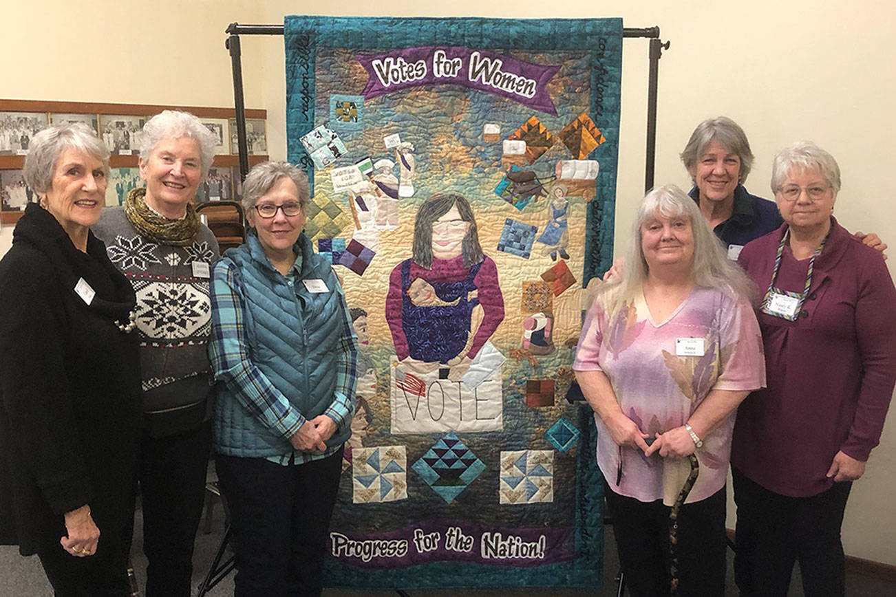 Quilters, League of Women celebrate women’s suffrage with special quilt