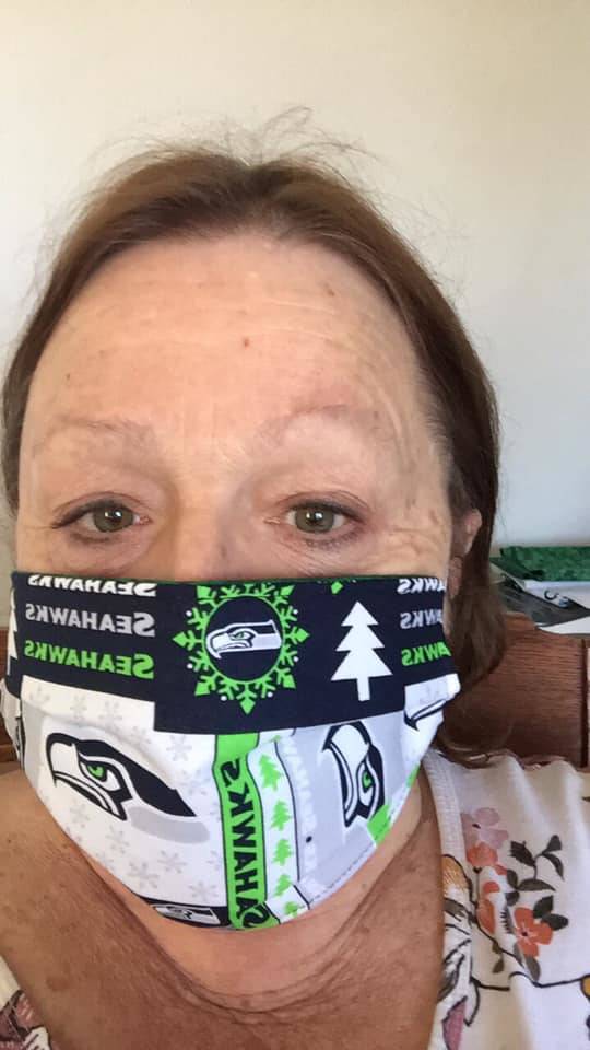 Debbi Wood, an Olympic Medical Center employee, said she made face masks for her coworkers on her days off. Photo courtesy of Debbi Wood
