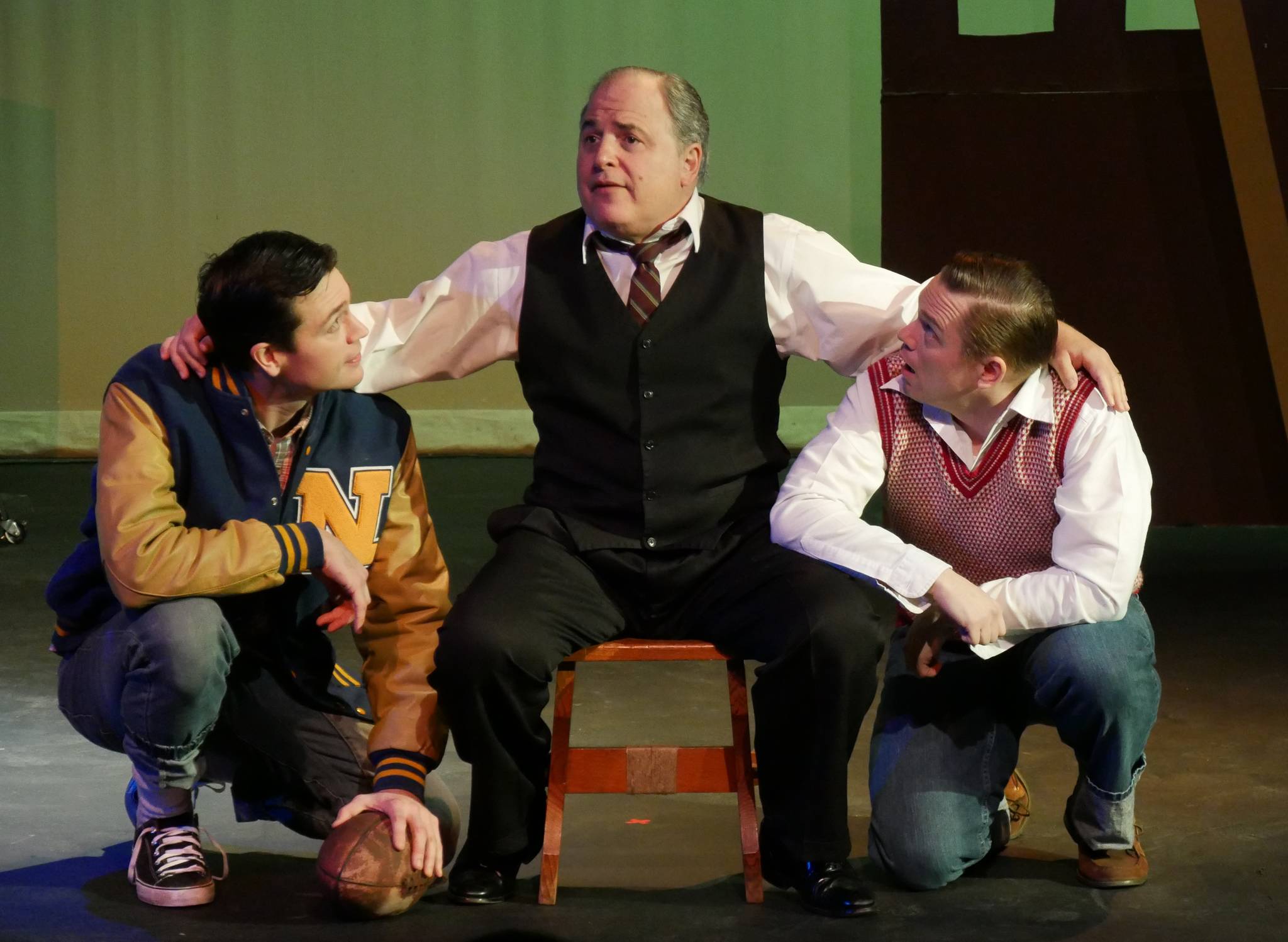 From left: Randy Powell, Joel Hoffman and Michael Sickles act out a scene in the 2019 Olympic Theatre Arts’ production of “Death of a Salesman.” Photo courtesy of Olympic Theatre Arts
