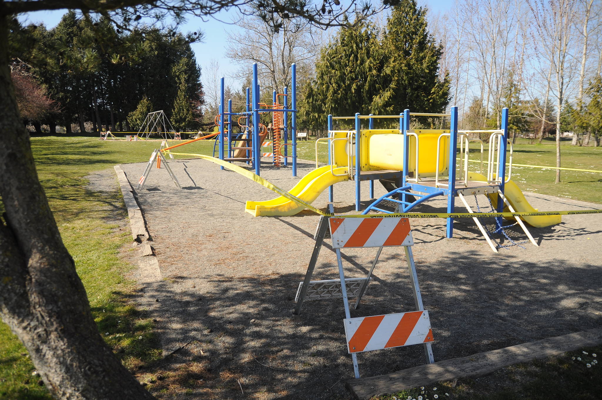 City of Sequim park playgrounds have been closed to all users, including playground equipment at Carrie Blake Community Park, since March 24. City parks will reopen for day use but playground equipment and some restrooms are closed for public use, and large gatherings and team sports will not be allowed. Sequim Gazette file photo by Michael Dashiell