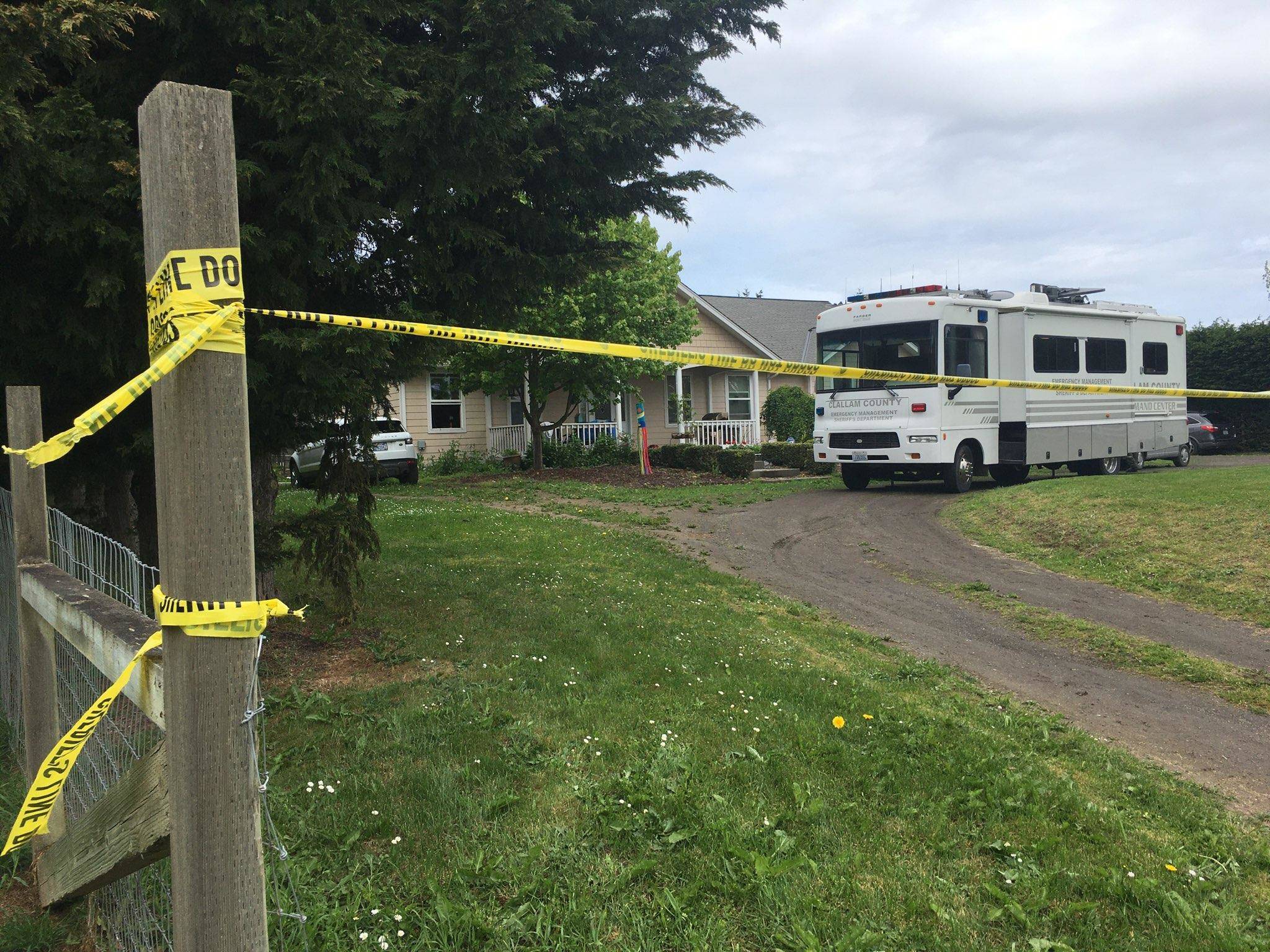 A shooting in the 100 block of Sheldon Lane on May 14 in Sequim has left three people dead, including the suspected shooter. Sequim Gazette photo by Matthew Nash