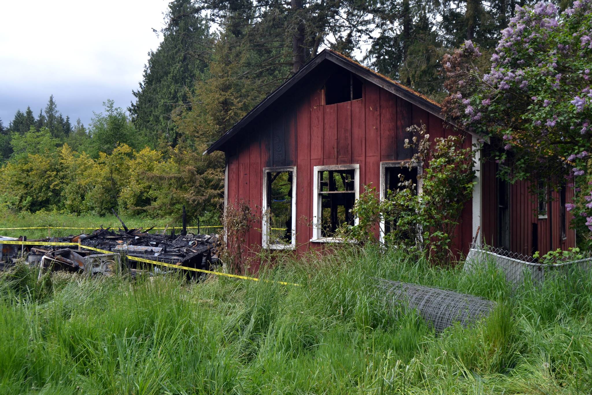 Assistant Fire Chief Tony Hudson with Clallam County Fire District 3 said firefighters responded twice to this house for fires between May 12-13. Sequim Gazette photo by Matthew Nash