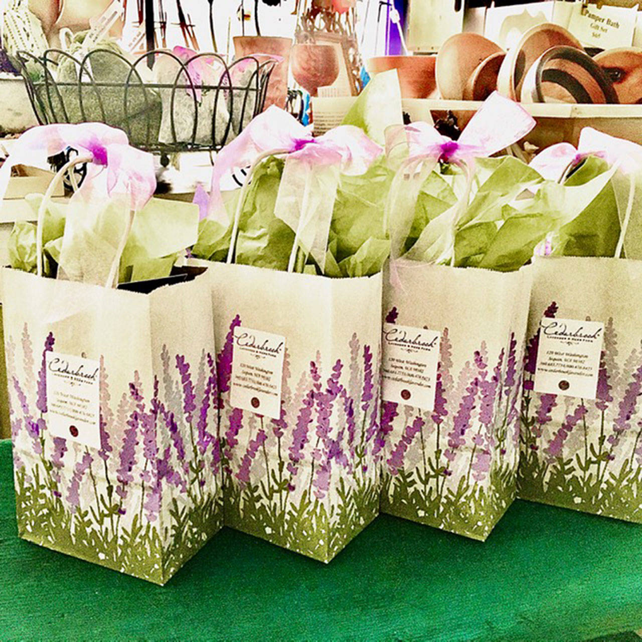 For every $20 gift basket purchased for local healthcare workers, owners of Cedarbrook Lavender Farm will add up to $10 in extra products and deliver the bags. Photo courtesy of Cedarbrook Lavender Farm