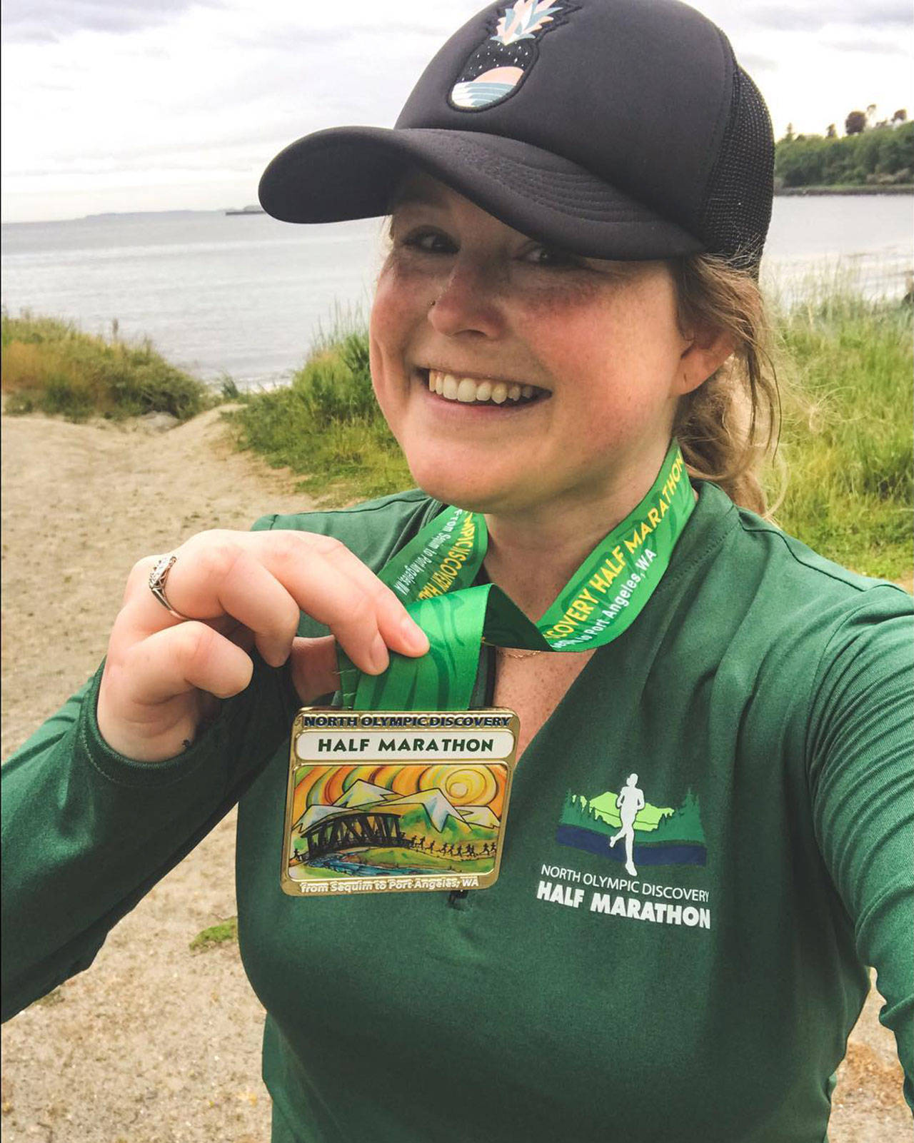 Emma Swan, Executive Assistant of Human Resources at Olympic Medical Center, completes her OMCares half marathon. Submitted photo