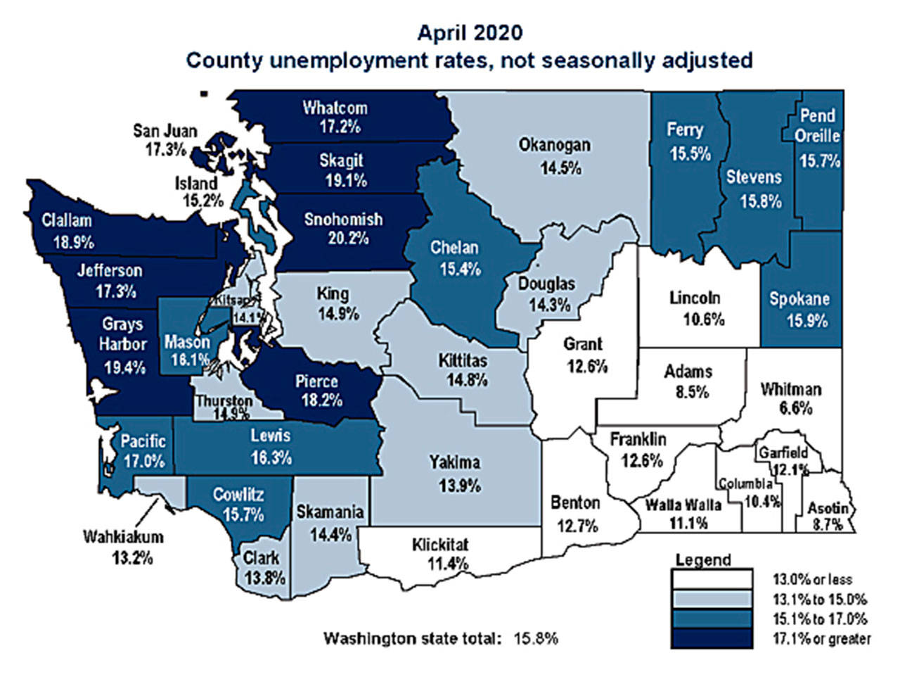 Map courtesy of Employment Security Department