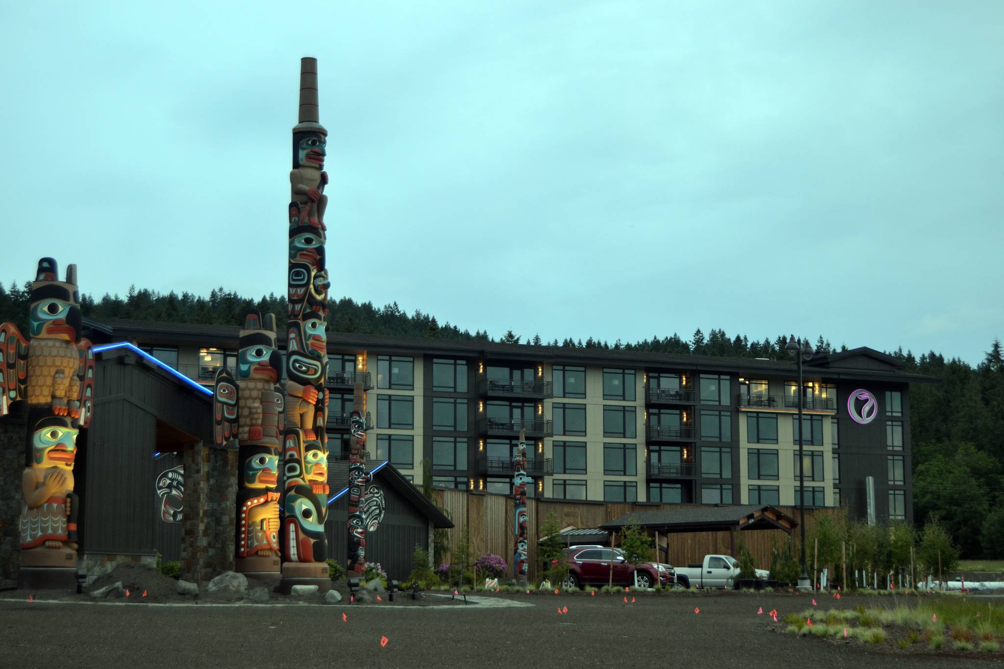 In late June, Jamestown S’Klallam Tribe’s leaders plan to connect the new hotel and its other businesses to the City of Sequim’s sewer system after decades of discussions. The connection became finalized after city officials sought a portion of an approximate $159,000 late fee the tribe owes for being late to connect. Tribal officials paid $50,000 the same day they were requested to pay an upfront cost to connect. Sequim Gazette photo by Matthew Nash
