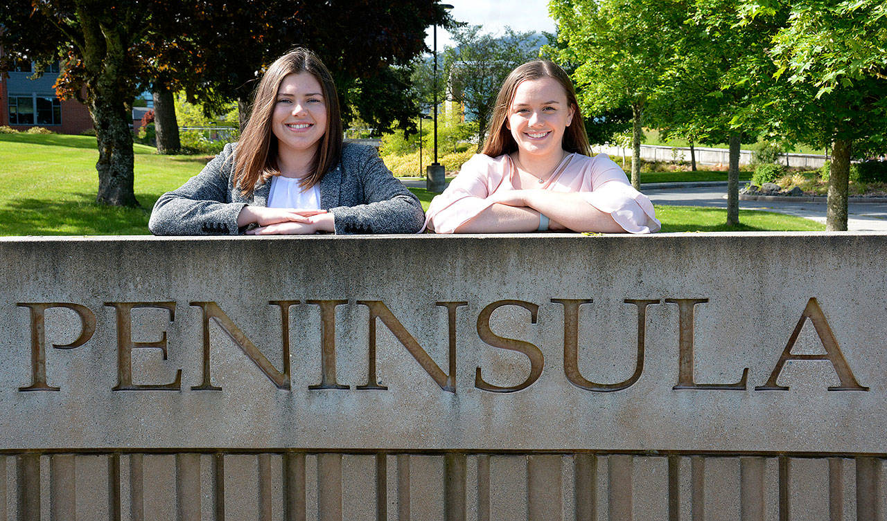Peninsula College 2020-2021 student body president Katelyn Sheldon of Port Angeles, right, and vice president Grace Johnson of Marrowstone Island lead the PC student council next academic year. Photo courtesy of Peninsula College
