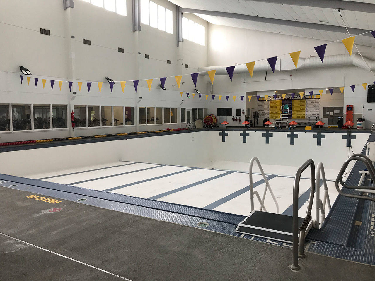 Staff with the Olympic Peninsula YMCA have used the most recent closure to drain, pressure wash and repainting pools at the Sequim facility at 610 N. Fifth Ave. Photo courtesy of Olympic Peninsula YMCA