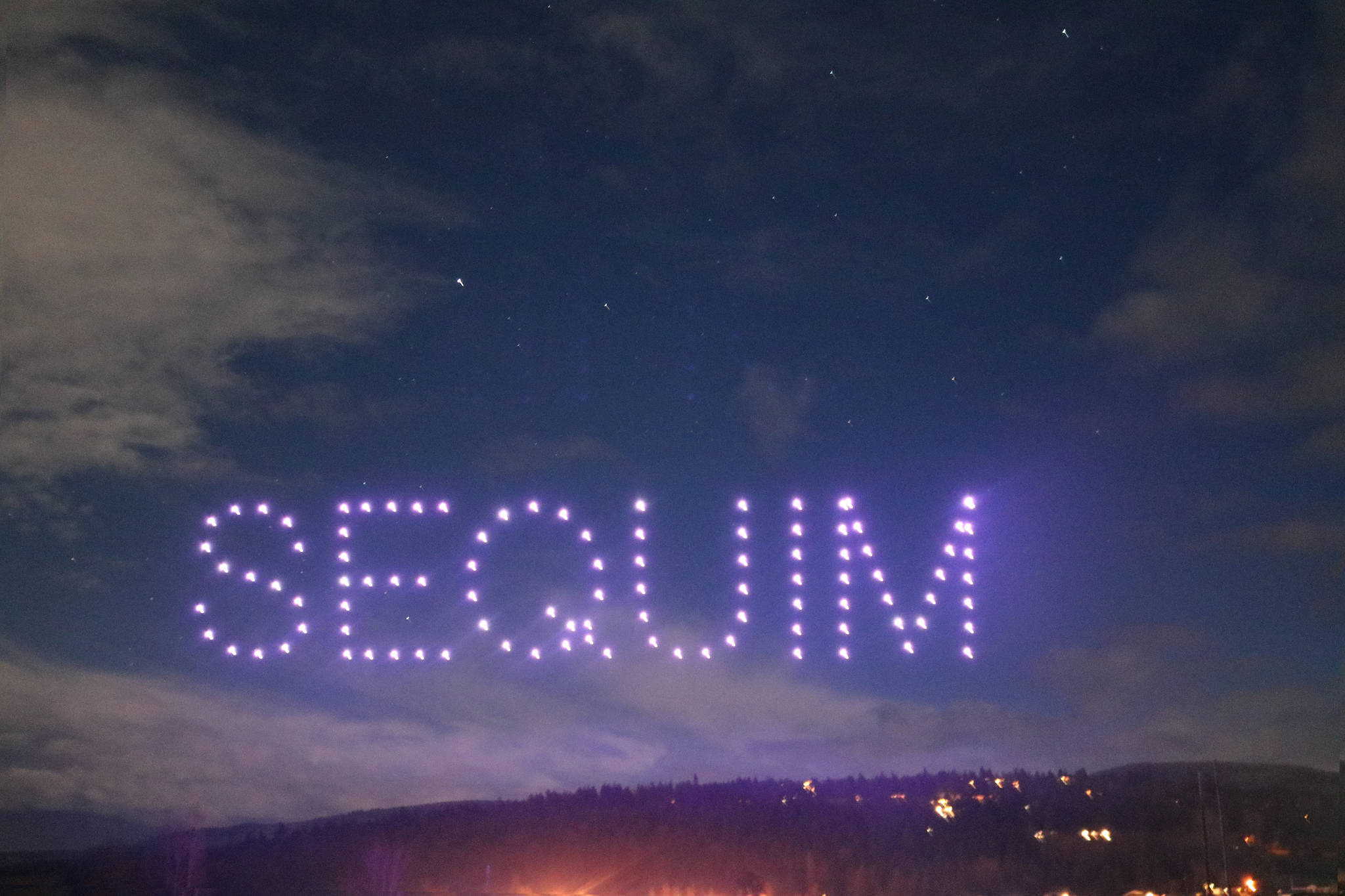 An illuminated drone show on July 4, 2021, remains a possibility but Sequim city councilors likely would need to pay for it with general funds. City staff are also exploring other celebration ideas for next year, too. Photo by Barbara Hanna/City of Sequim