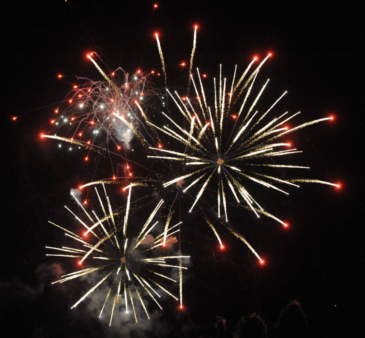 Fireworks could be coming next independence Day in Sequim depending on proposals tentatively coming to Sequim city councilors. Sequim hosts fireworks each May for the Sequim Irrigation Festival Logging Show, as seen here in 2018. Sequim Gazette file photo by Michael Dashiell