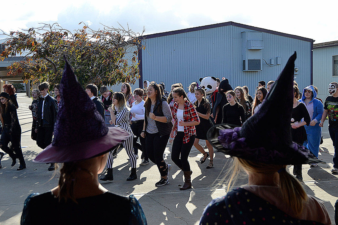 The Sequim High School ASB shifts its annual Halloween event from inside the school’s halls to the school’s main parking lot from 2-3:30 p.m. on Oct. 31. Participants can drive-thru or walk-thru with masks and social distancing required. Sequim Gazette file photo by Matthew Nash