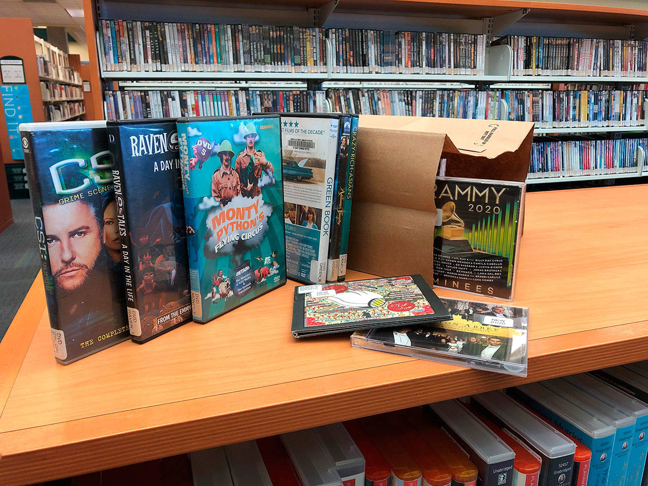 Peninsula libraries now offer DVDs and music CDs through its Grab Bag program available at each North Olympic Library System branch. Photo courtesy of North Olympic Library System