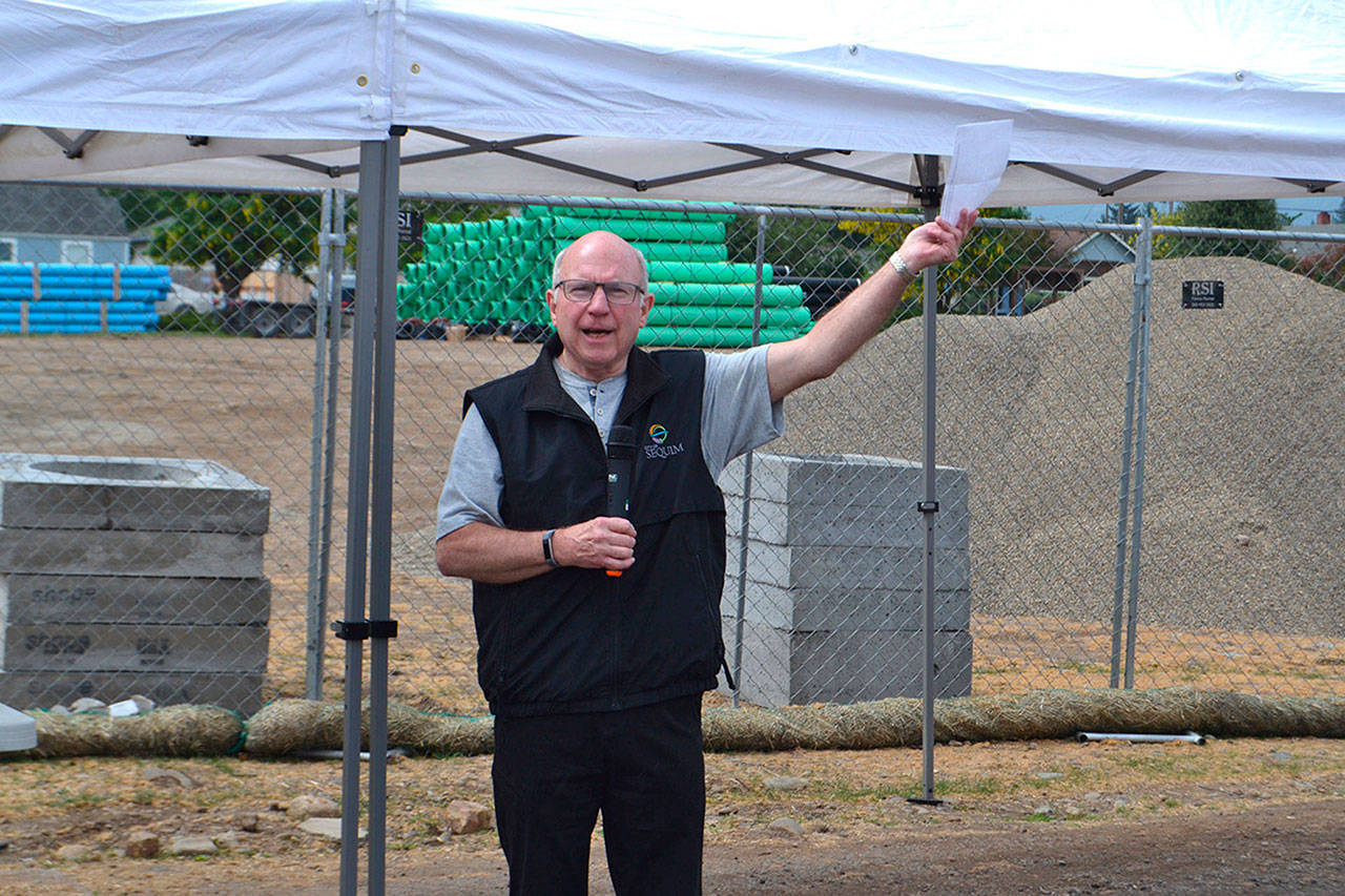 Sequim city councilor Dennis Smith, seen here in 2019 at a groundbreaking for the West Fir Street Rehabilitation Project, announced his resignation due to personal reasons from the council on Jan. 8. Sequim Gazette file photo by Matthew Nash